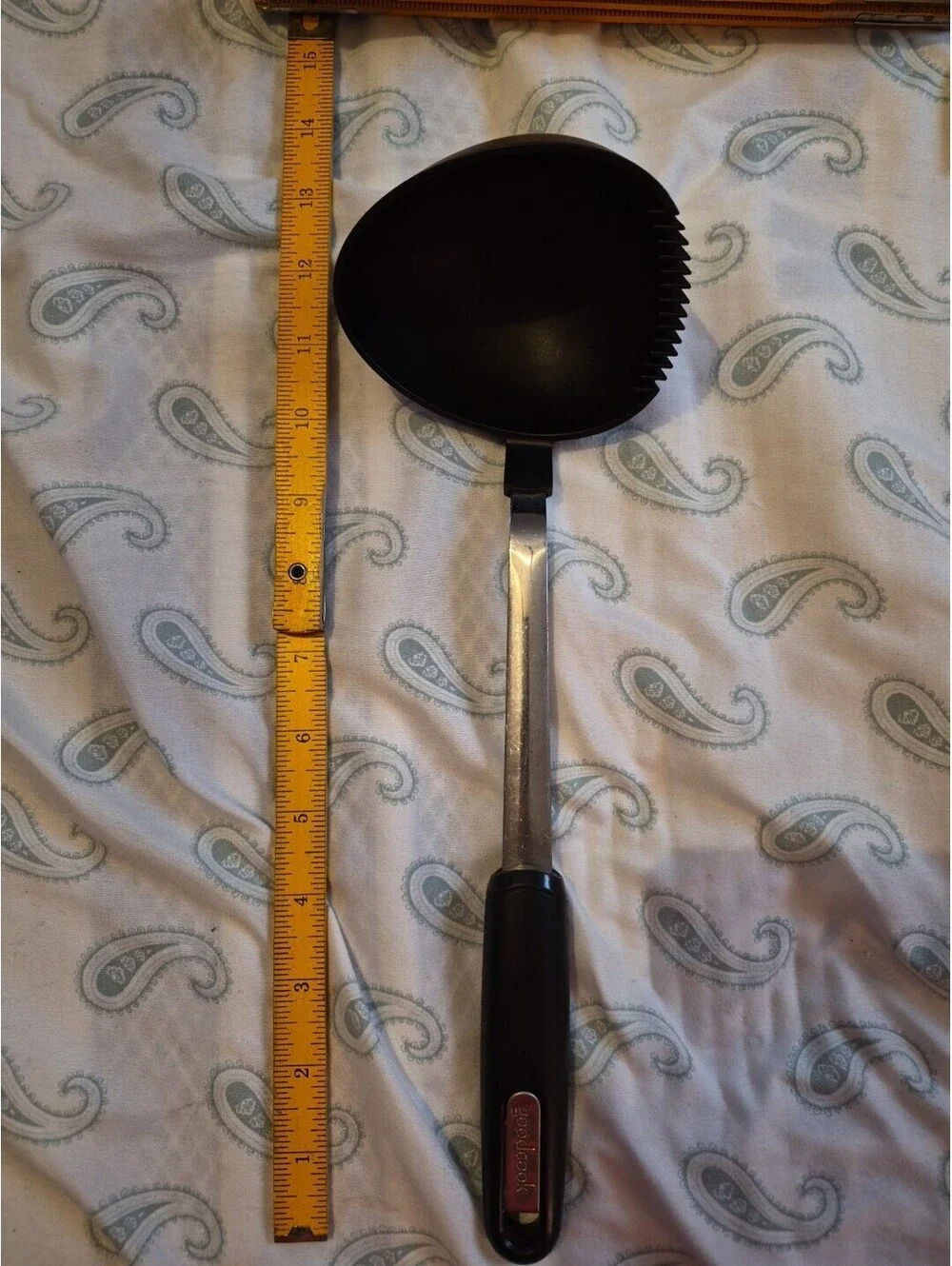 GOOD COOK brand Cooking and Serving Ladle,  Black Plastic + Metal
